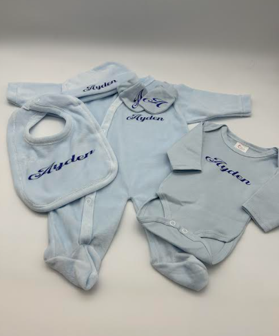 Pyjama velour 5 pieces bleu ciel