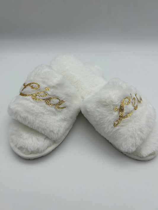 chaussons Fluffy blanc